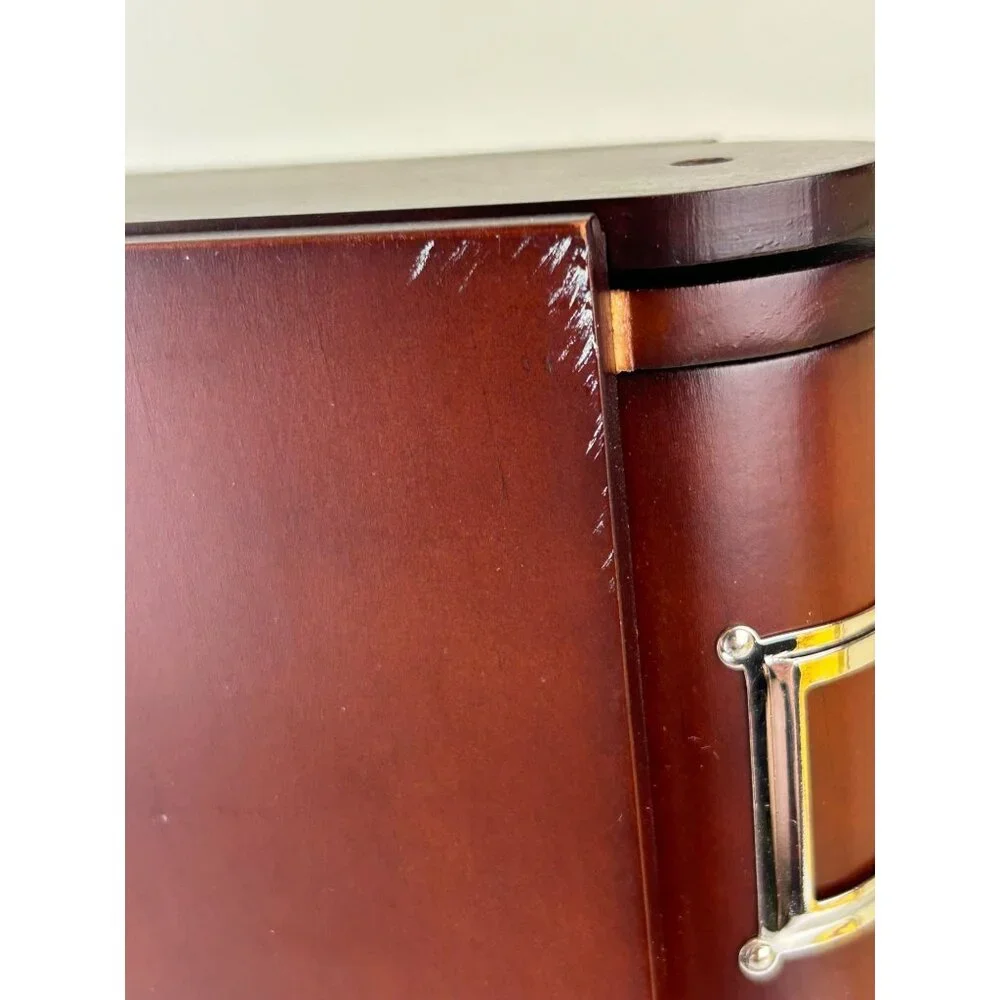 Lenox Forevermore Bookshelf Photo Album Wood Silver Tone Hearts Storage READ